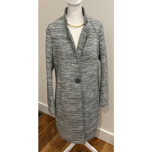 Women's Kenneth Cole Grey & White Marled Knit Long Jacket Small